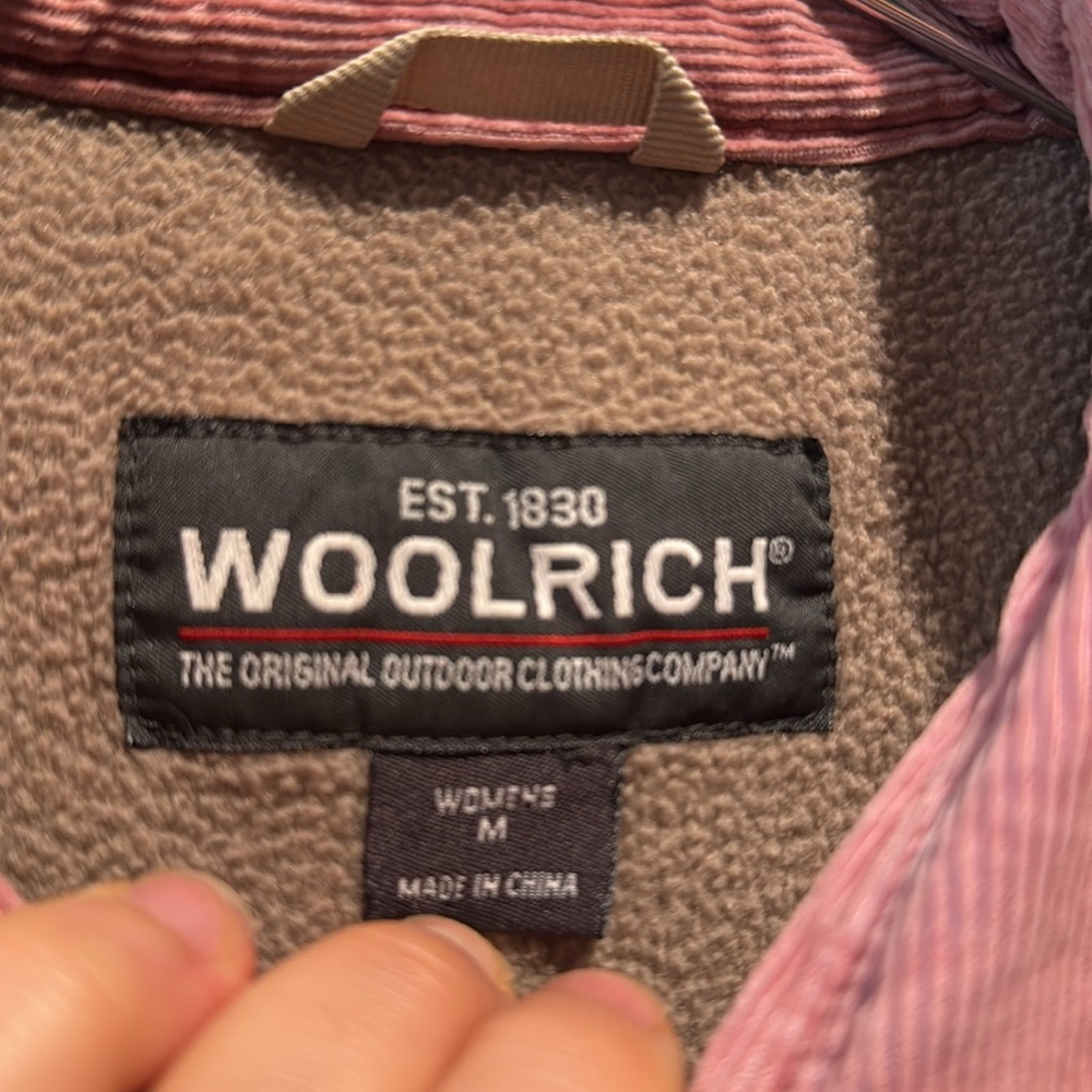 Woolrich Women's Dusty Rose Pink Fleece Lined Corduroy Snap Chore Barn Jacket - Picture 2 of 9